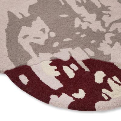 The Rug Seller Shaped Magnolia 162303 Circle Rugs by Ted Baker in Burgundy150x150cm