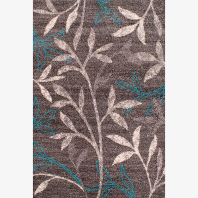 The Rug Seller Spirit Leaf in Grey Teal