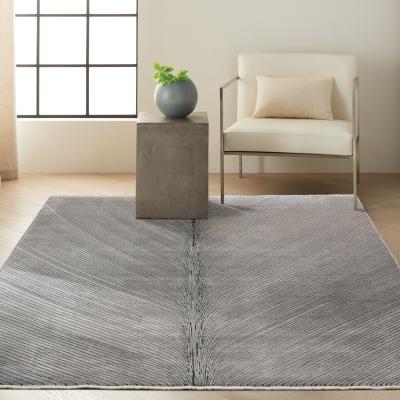 The Rug Seller CK50 Calvin Klein Balian Stripe Rugs CK50 in Silver Grey244x305cm
