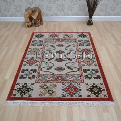 The Rug Seller Kazak 4457 Beige Wool Rugs&nbsp;90x150cm