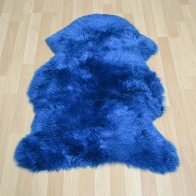 The Rug Seller Longwool Gold Star Sheepskin Rugs in Fiord Blue&nbsp;Single