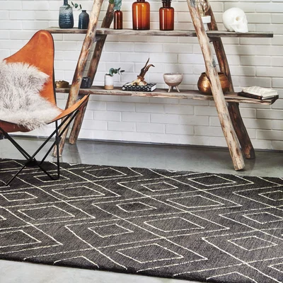The Rug Seller Nomad NM01 Rugs in Dark Grey