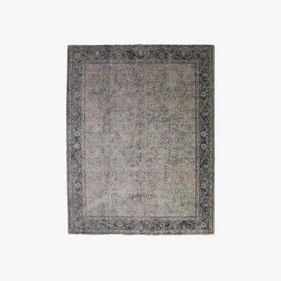 The Rug Seller Heritage Kirman Traditional Distressed Vintage Rug in Grey