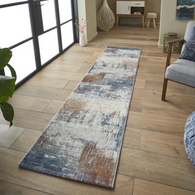 The Rug Seller Galleria Abstract 63393 6656 Runner Rugs in Blue Multi&nbsp;67x230cm