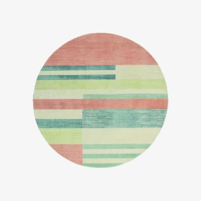 The Rug Seller Parwa Blocks Wool Circle Round Rugs 026300 in Chalky Brights