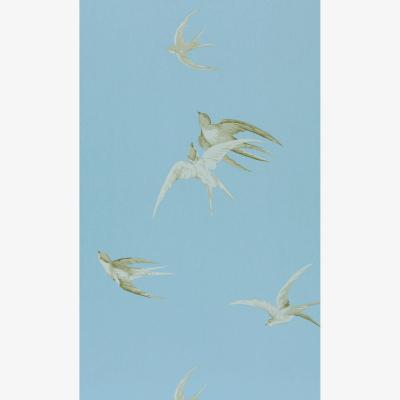 The Rug Seller Swallows Wallpaper 103 by Sanderson in Wedgewood Blue&nbsp;Roll