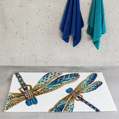 The Rug Seller Luxury Dynasty Felitsa Dragonfly Bath Mat by Designer Abyss & Habidecor&nbsp;70x120cm