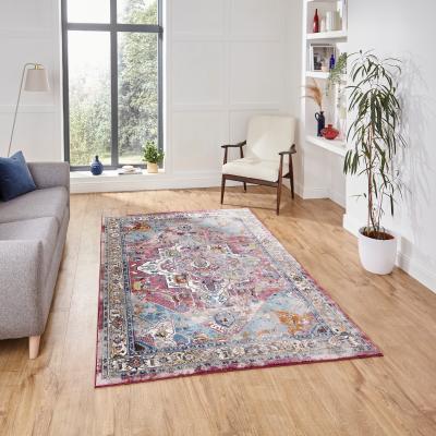 The Rug Seller 16th Avenue Traditional Rugs 91DA Fuschia Blue