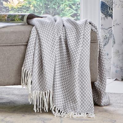 The Rug Seller Arya Woven Throw by Laura Ashley in Steel Grey140x180cm