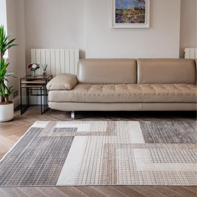 The Rug Seller Onyx ONX03 Block Geometric Rugs in Grey