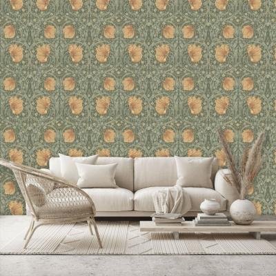 The Rug Seller Pimpernel Wallpaper 210388 by Morris & Co in Bayleaf Manilla&nbsp;Roll