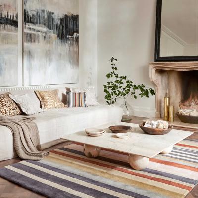 The Rug Seller Rosita Stripe Wool Rugs 140402 Harissa by Harlequin