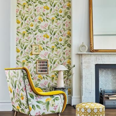 The Rug Seller Marie Wallpaper 112909 by Harlequin in Fig Leaf Honey BlossomRoll