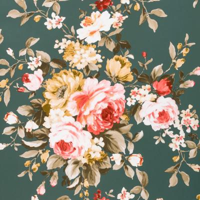 The Rug Seller Emeline Wallpaper W0081 05 by Clarke and Clarke in Jade Green&nbsp;Roll