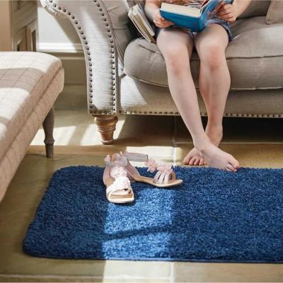 The Rug Seller Buddy Washable Plain Rugs in Midnight Blue