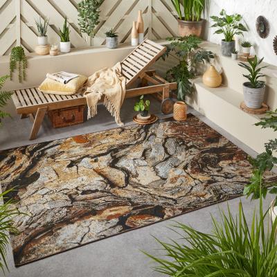 The Rug Seller Terra Nova Bark Modern Indoor Outdoor Rugs in Brown Red200x285cm