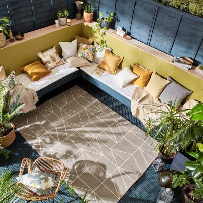 The Rug Seller Scion Viso Geometric Outdoor Rugs 424004 Steel Grey
