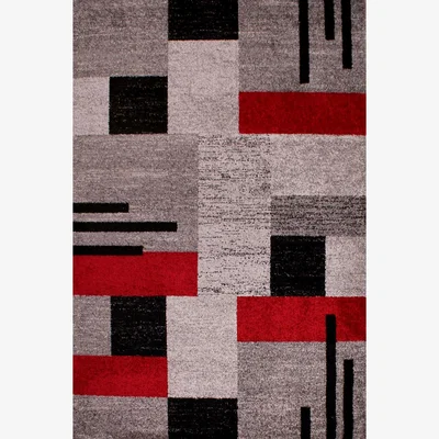 The Rug Seller Spirit Blocks Geometric Rugs in Red&nbsp;80x150cm