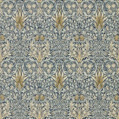 The Rug Seller Snakeshead Wallpaper 216428 by Morris & Co in Indigo Cumin&nbsp;Roll