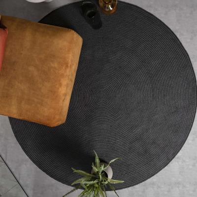 The Rug Seller Nico Outdoor Circle Round Rugs in Charcoal Grey
