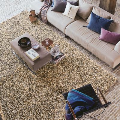 The Rug Seller Brink and Campman Rocks Shaggy Wool Rugs 70501 Beige