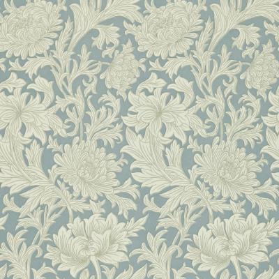 The Rug Seller Chrysanthemum Toile Wallpaper 101 by Morris & Co in China Blue Cream&nbsp;Roll