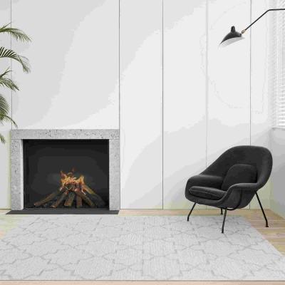 The Rug Seller Newquay Geometric Trellis Flatweave Outdoor Rugs 96003 3001 Grey
