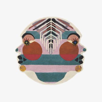 The Rug Seller Zodiac Gemini Star Sign Circle Round Wool Rugs 161305 by Ted Baker
