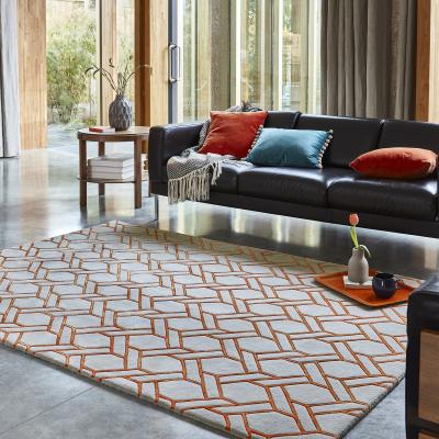 The Rug Seller Nexus fine lines rug in orange