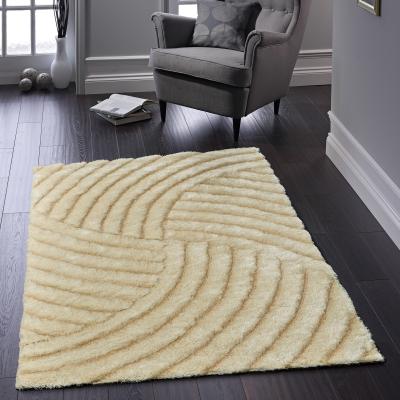 The Rug Seller Dallas Carved Shaggy Rugs in Champagne
