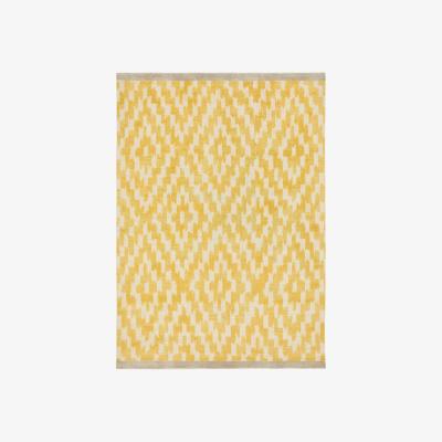 The Rug Seller Uteki Geometric Diamond Wool Rugs 023606 in Sunflower Yellow