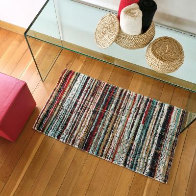 The Rug Seller Bosa 553 Striped Bath Mat in Rogue Red by Abyss & Habidecor&nbsp;70x120cm