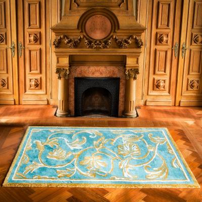 The Rug Seller Dynasty 220 Baroque Bath Mat in Blue by Designer Abyss & Habidecor&nbsp;60x100cm