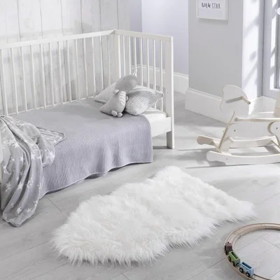 The Rug Seller Faux Fur Rugs in White