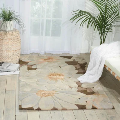 The Rug Seller Nourison Tropics Rugs TS13 Mocha Brown