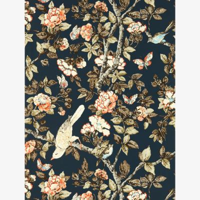 The Rug Seller Caverley Wallpaper 217037 by Sanderson in Indigo Blue Rowan Berry&nbsp;Roll