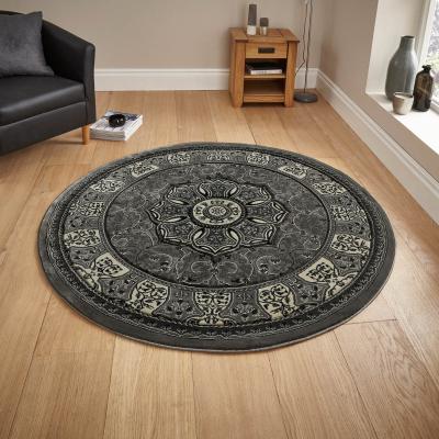 The Rug Seller Heritage Circular Rugs 4400 in Grey