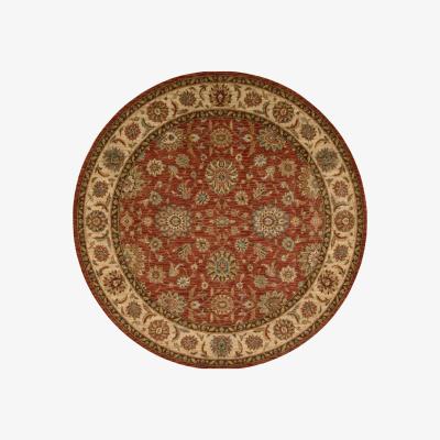 The Rug Seller Living Traditional Bordered Treasure Round Rugs by Nourison LI05 in Rust&nbsp;178x178cm