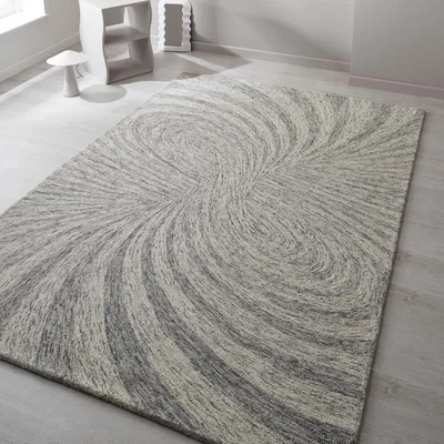 The Rug Seller Elements Abstract Paradox Wool Rug in Grey160x235cm