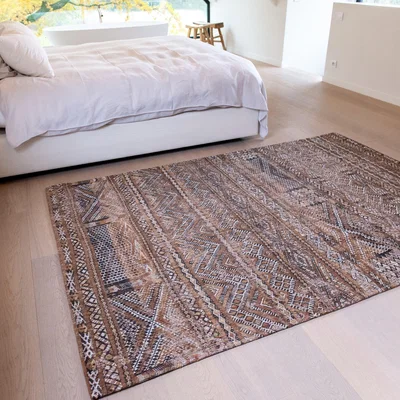 The Rug Seller Louis De Poortere Designer Kilim Rugs in 9112 Agdal Brown