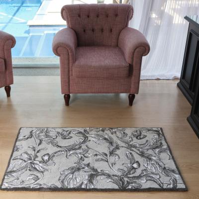 The Rug Seller Castel 900 Leaf Bath Mat in Grey by Designer Abyss & Habidecor&nbsp;70x120cm