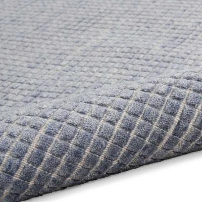 The Rug Seller Calvin Klein Pretoria Quilted Designer Wool Rugs CK890 in Blue