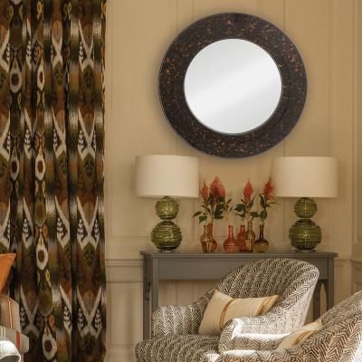 The Rug Seller Arno Large Round Mirror by William Yeoward in Tortoiseshell&nbsp;100x100cm