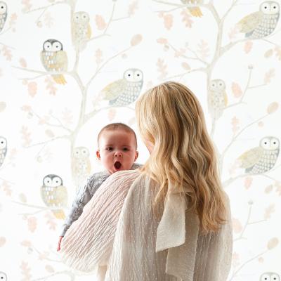 The Rug Seller Little Owls Wallpaper 112628 by Harlequin in Powder Pink&nbsp;Roll