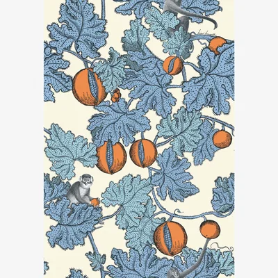 The Rug Seller Frutto Proibito Wallpaper 1003 by Cole & Son in Cerulean Blue&nbsp;Roll