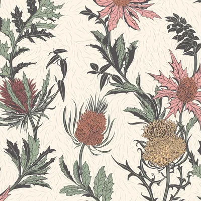 The Rug Seller Thistle Wallpaper 14043 by Cole & Son in Alabaster Pink Orange&nbsp;Roll