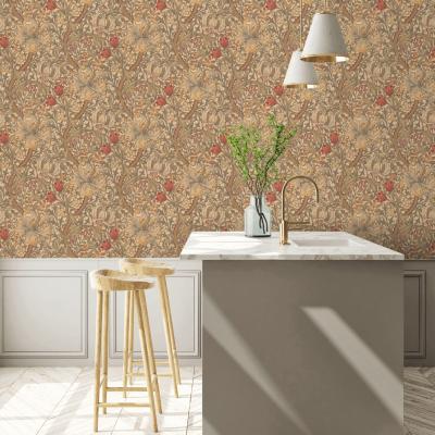 The Rug Seller Golden Lily Wallpaper 210400 by Morris & Co in Biscuit Brick&nbsp;Roll