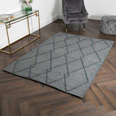 The Rug Seller Saffron Boho Wool Rugs in Grey200x300cm