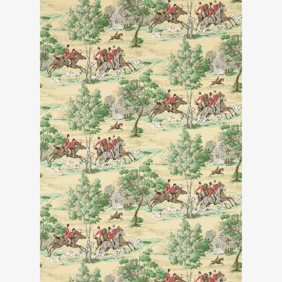 The Rug Seller Tally Ho Wallpaper 214598 by Sanderson in Evergreen Crimson&nbsp;Roll