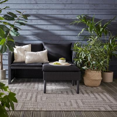 The Rug Seller Lipari Salerno Outdoor Indoor Flatweave Rug in Grey